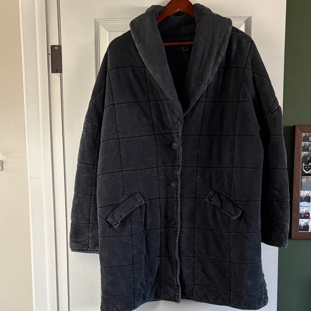 Forever 21 Navy/Black Quilted Oversized Jacket